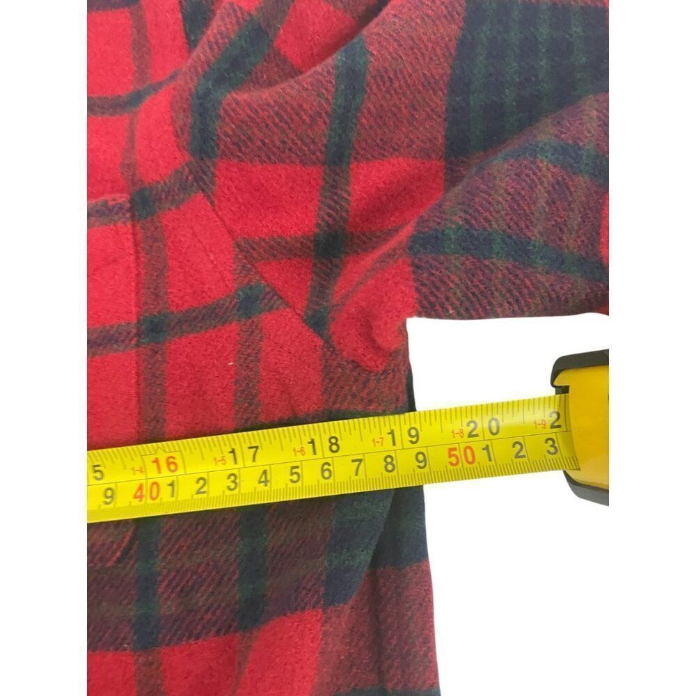Lauren Ralph Lauren Women Jacket Medium Red Lambswool Full Zip Shacket Plaid NWT - Picture 4 of 6